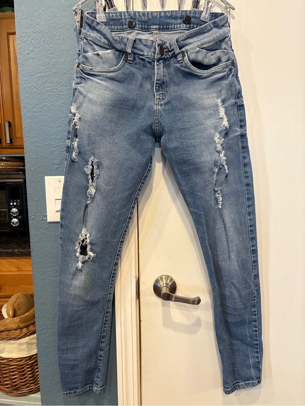 lola Light Blue Distressed Skinny Jeans